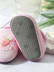 1 Pair Breathable Hollow Mesh Toddler Sandals, Closed Toe Protection, Convenient Hook And Loop Closure, Suitable For Early Walking Infants And Toddlers - Pink - View 7