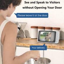 Holiday Special Offer! Wireless Smart Video Doorbell, 4.5'' Display, High Definition , Two-Way Audio, Night Vision, Automatic Recording, No WiFi, No App, No Monthly Fees, Easy Installation, Quick Pairing, Rechargeable Battery. - View 3