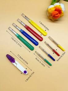 9pcs Seam Ripper Set, Includes 4 Large Colorful Seam Rippers, 4 Small Seam Rippers, And 1 Purple Safety Scissors With Protective Cover, Precise For Removing Excess Threads And Old Stitches On Knitting, Embroidery, And Fabrics - Thread Puller Kit - View 2