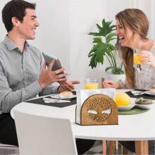 Wooden Tissue Box Holder, Suitable For Decoration In Restaurants, Bars, Hotels, Home Kitchen Countertops - C - View 2