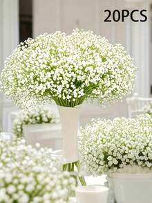 20/10/1 Piece Artificial Breathable Flower Bouquet - 20 Bunches Baby's Breath, Suitable For Wedding Decoration, Party Tablecloth Design, Hotel Decoration, Floral Design. The Artificial Baby's Breath Flowers Have Realistic Texture, Suitable For Anniversary, Wedding, Engagement, Hotel And Other Occasions - White Baby's Breath - View 15