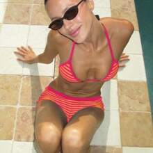 Fashionable And Fresh Multi-Color Striped Halter Neck Tie-String Bikini Set With Square-Cut Bottoms - Blue - View 5