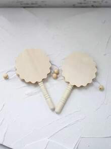 1/3件組木製手鼓，未上漆木邊緣，波浪設計，手工製作，極簡風格裝飾，木製打擊樂器，音樂節奏訓練工具，舞蹈與音樂教學輔助，適用於音樂節、戶外活動和現代家居裝飾，音樂愛好者的首選，戶外婚禮、教堂、KTV、家庭聚會、生日派對、團隊聚會 - A - 查看 4