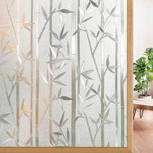 Window Privacy Film Frosted Bamboo Pattern, Removable UV Blocking Stained Glass Decals Covering Decorative Window Cling For Home - 1PC - View 10