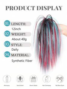 女士蝴蝶结发夹，公主头饰，假发，发夹，发卡，随意盘发，合成假发发夹 - 彩色 - 查看 5