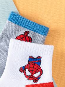Marvel 1/5 Pairs Spider-Man Children's Socks, Superhero Pattern, Suitable For Casual Daily Wear, Breathable And Soft, Suitable For Boys And Girls, Suitable For Daily Wear/Party Gifts/Easter/Spring/Summer. Vibrant Colors, Comfortable Fit Novel And Unique, Fashionable Accessory, Lightweight And Breathable, Skin-Friendly And Non-Restrictive, Soft And Breathable. - Apricot - View 11