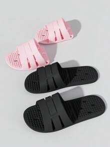 Unisex Foldable Travel Slippers, Indoor Home Bathroom Shower Waterproof Quick-Drying Massage Sandals, Lightweight Fast-Drying Bathroom Slippers With Soft Soles, Suitable For All Seasons - White - View 1