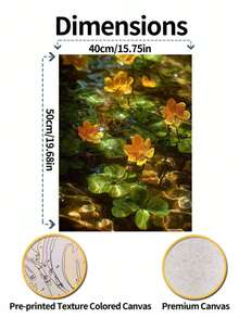 40x50cm/16x20in 黃色睡蓮池 DIY 數位油畫 手作手工藝 成人居家裝飾節日禮物 - 40*50厘米 - 查看 7