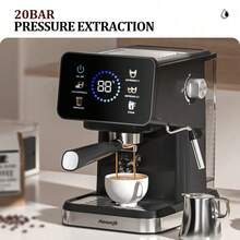 AEOMJK Semi-Automatic Coffee Machine | Touch Screen, Hot & Cold Dual Frothing, Steam Function, 20Bar Pressure, Espresso Coffee Maker, Detachable Water Tank, US Plug, Fashionable Appearance - Semi-automatic Espresso Machine - View 6