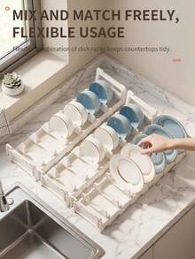 Adjustable Dish Drying Rack For Kitchen, Suitable For Cabinet Drawers, Countertops And Drawers To Store Bowls, Plates And Kitchenware - View 2