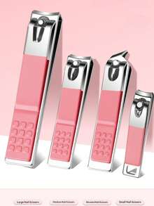 18/24pcs Green Manicure & Pedicure Set, Stainless Steel Pink Nail Clippers, Cuticle Scissors, Nail Files, With Durable Storage Box, Nail Care Accessories For Toenail Grooming - Pink - View 8