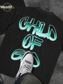 Men's Christian T-Shirt "FAITH OVER FEAR" | Psalm 118:6 Design | Inspirational Streetwear | 100% Cotton | Unisex Fit | Ideal Gift For Believers - 彩色 - 查看 2