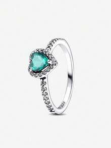 Anel de casamento feminino minimalista em prata de lei 925 com zircônia cúbica em formato de coração e semicírculo cravejado de diamantes. Elegante e luxuoso, perfeito para noivas e casais. Ideal para presentear com um anel de compromisso ou noivado. - Prata - Ver 54