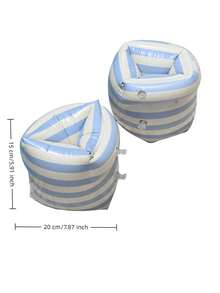 1pc Arm Float Swimming Pool Inflatable Arm Band, Vintage Pattern Favored For Summer Pool Party, Back To School, First Day Of School - Multicolor - View 3