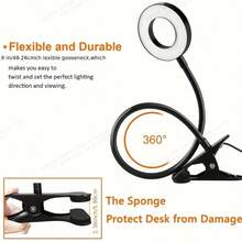 Đèn đọc sách LED USB điều chỉnh 3 mức độ sáng, ánh sáng trắng ấm/trắng, thích hợp cho việc đọc sách ban đêm. - Một cỡ - Xem 2