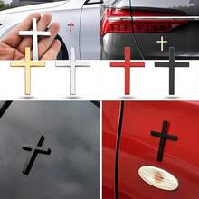1pc Multi-Color 3D Cross Car Sticker, Personalized 3D Decorative Sticker For Vehicle, Dedicated Car Body Exterior Sticker, Faith Style Car Decal Accessory, Firmly Adhesive, Enhancing Car Aesthetics - 1pc 3D Cross Sticker - View 13