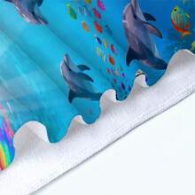 1pc Underwater World Dolphin & Coral Beach Towel, Super Soft Microfiber Extra Large Beach Blanket, Super Absorbent Bath Towel, Suitable For Travel, Swimming Pool, Diving, Surfing, Yoga, Camping, Available In Multiple Sizes, Beach Accessories - Dolphin - View 10