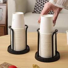 1pc Adjustable Plastic Cup Holder, Multi-Function Paper Cup Organizer, Saves Kitchen Counter Space, Coffee/Tea Cup Holder For 3-7oz Disposable Cups, Suitable For Bathroom, Coffee Station, Office Desk, Dining Table, Practical Home Organization Tool, Perfect Gift For Birthday Party, Graduation Party, Wedding, Housewarming - One Size Fits All - View 5