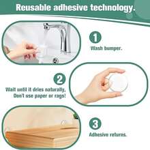 6pcs Silicone Soft Door Handle Wall Protector Pads, Furniture & Refrigerator Anti-Collision Mats, Door Handle Protection Bumpers - Round - View 9