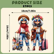 27PC DIY Mother's Day ironing applique patch, 18cm/7.08in,  Happy Mothers Day Mom Love Flower Heart Rainbow Owl Cat Butterfly Girl Mother Daughter Family Cute Cartoon , Easy Heat Transfer for Clothing, T-Shirts, Jeans, Backpacks, Hats & Pillows,  Washable Stickers Perfect for Casual Style - Zufälliger Stil - Übersicht 7