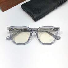 Monturas de gafas de acetato estilo Croix, monturas ópticas de marco completo a para hombres y mujeres, adecuadas para lentes graduados. - Plata transparente - Ver 4
