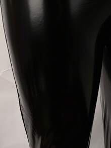 Women's PU Leather Zipper High Waisted Skinny PU Pants Y2K Biker Bodycon Nightclub Street Spring Autumn Trousers - Black - View 5