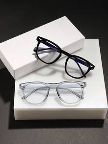 1 paire de lunettes de mode à monture carrée de base pour hommes, convenant pour la lecture quotidienne, la tenue de campus et les déplacements au travail - Multicolore - Voir 8