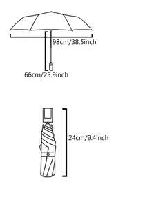 Paraguas plegable redondo clásico con varilla de hierro, apertura manual, de múltiples usos para exteriores, con placa de cubierta, fácil de limpiar, con protección UV y estampado de flores de hibisco - Paraguas plegable de tres pliegues con diseño de flor de hibisco - Ver 10