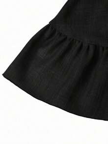 Vestido mini elegante de alta gama, diseño de hombros descubiertos y corte entallado, ideal para vacaciones, uso diario, reuniones y meriendas - Negro - Ver 6