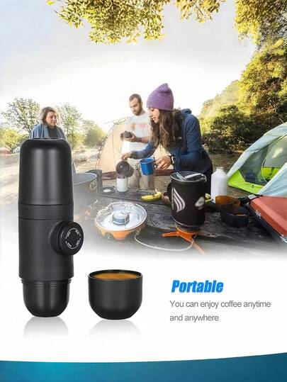 Minipresso NS 便携式咖啡机，兼容®胶囊，小巧便携，手动操作，适合户外露营。便携式咖啡机，最大压力18巴，无需电池，手动操作，随时随地享受一杯香浓咖啡。