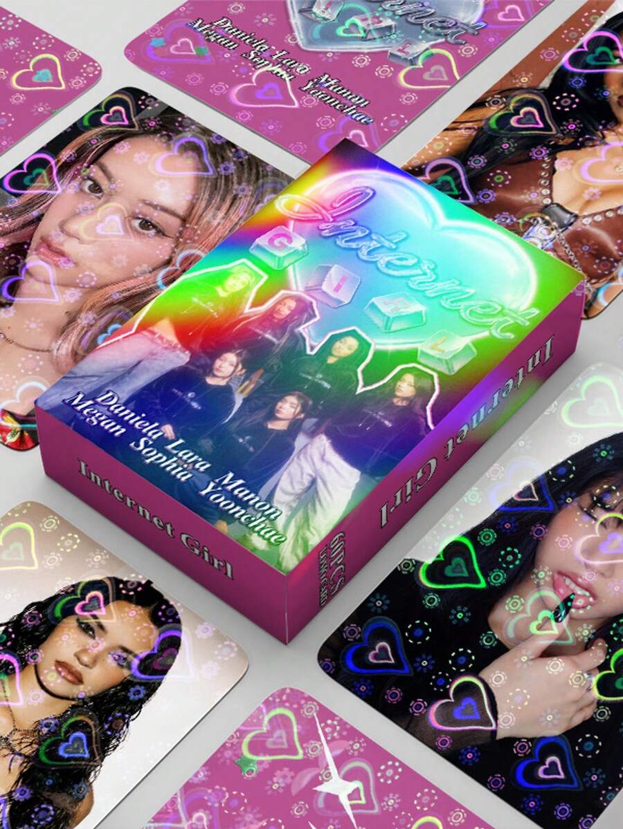 60 tấm thiệp nhỏ hình trái tim in hiệu hologram, thiệp ảnh phụ album mới của KATSEYE, thiệp chúc mừng LOMO của người nổi tiếng. - thẻ - Xem 1