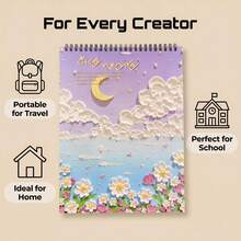 1本素描本，厚白纸，学生学校办公室美术绘画用品。日记本 - 笔记本 - 办公用品 - 教师礼物 - 母亲节礼物 - 学生用品 - 教师用品 - 文具 - A4空白本 - 查看 3