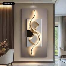 1Pc Wooden Frame Wrapped Canvas Painting, Modern Abstract Light And Shadow Sculpture Wall Decoration, Modern Living Room And Bedroom Wall Decoration, Home And Office Wall Decoration, Perfect Gift And Home Decoration, Wrapped Canvas Painting, 2D Flat - 有框架 - 查看 8
