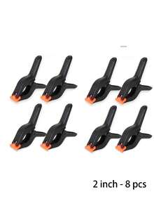 Clip de plástico de 2 pulgadas, clip pequeño para telón de fondo, pinza de resorte resistente, adecuado para manualidades, soporte de telón de fondo, carpintería, estudio de fotografía, negro - A - Ver 10