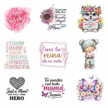 27PC DIY Mother's Day ironing applique patch, 18cm/7.08in,  Happy Mothers Day Mom Love Flower Heart Rainbow Owl Cat Butterfly Girl Mother Daughter Family Cute Cartoon , Easy Heat Transfer for Clothing, T-Shirts, Jeans, Backpacks, Hats & Pillows,  Washable Stickers Perfect for Casual Style - Zufälliger Stil - Übersicht 9