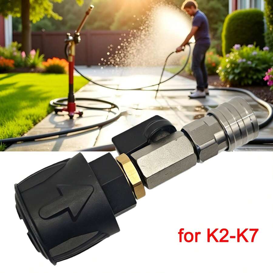 1/4" Quick Connect Valve, Pressure Washer Spray Nozzle, High Pressure Hose Valve Switch, Suitable For Vehicle, Yard, And Road Cleaning