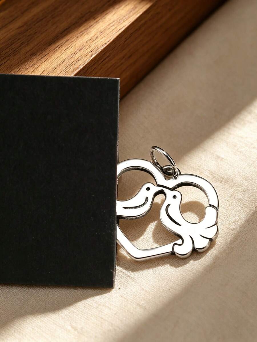 1 chiếc mặt dây chuyền hình chim uyên ương đôi bằng bạc Sterling 925 đơn giản, độc đáo, bán chạy, kiểu dáng Bohemian cao cấp, sang trọng, tự làm, quà tặng trang sức tinh tế dành cho nữ, món quà tốt nhất cho Ngày Valentine, Ngày của Mẹ, Ngày Juneteenth, đám cưới, Ngày Độc lập, Bộ sưu tập thiết kế bởi Jamesina. - Sự quyến rũ của đôi tình nhân song ca - Xem 1