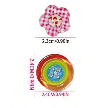 10颗可爱花朵圆形透明树脂纽扣 / 手工饰品 DIY 发夹、头饰、手机壳、包包挂饰 / 适用于帽子、手机壳、DIY 手工艺品、服装装饰和手工饰品、工艺配件 - 透明樹脂紐扣 - 查看 3