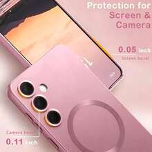 Ốp lưng điện thoại từ tính cao cấp tương thích với Samsung Galaxy S24 S25 S22 S23 Ultra Plus S20 S21 FE Note 20 A35 A55 A05 A15, chất liệu TPU mềm. - Hoa hồng vàng - Xem 3