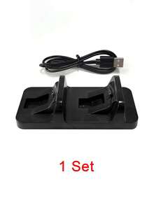 Estación de carga dual DOBE para controladores PS, carga rápidamente 2 controladores simultáneamente, compatible con /Slim/Pro, compacta, antideslizante y estable, carga y almacenamiento 2 en 1, accesorio esencial para escritorio de jugadores - Negro - Ver 6