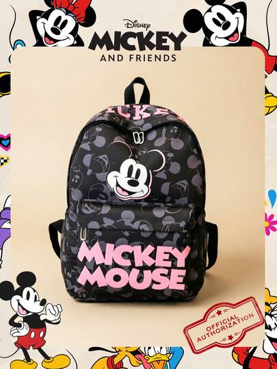  1 Ba lô chính hãng Disney | Họa tiết Mickey, in hình, dung tích lớn, có ngăn đựng laptop | Ba lô thường ngày | Túi thể thao | Ba lô hoạt hình | Túi đeo vai | Ba lô đi học hoàn hảo cho nữ sinh/học sinh/thanh thiếu niên/sinh viên tốt nghiệp. Lý tưởng cho sử dụng hàng ngày, đi chơi, du lịch, mua sắm và đi học.