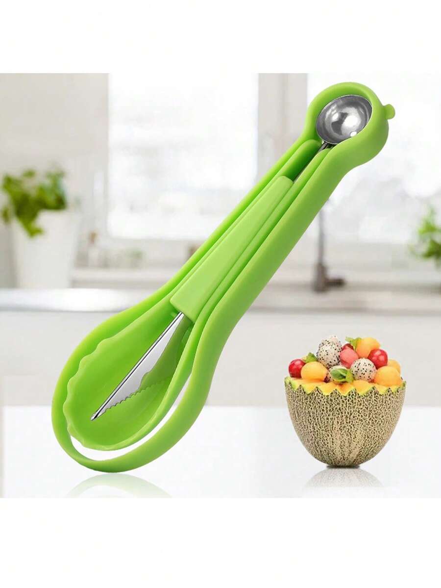 Bộ dụng cụ tạo hình và điêu khắc dưa hấu 2 trong 1, dao khắc trái cây, dụng cụ tạo hình dưa hấu (màu xanh lá cây) - Nhiều màu - Xem 1
