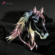 亮面馬頭汽車貼紙 - 必選之作，輕鬆貼附於車身裝飾且不留殘膠，創意汽車馬貼紙，車門與車身裝飾貼紙，汽車當代藝術貼紙 - A - 查看 16