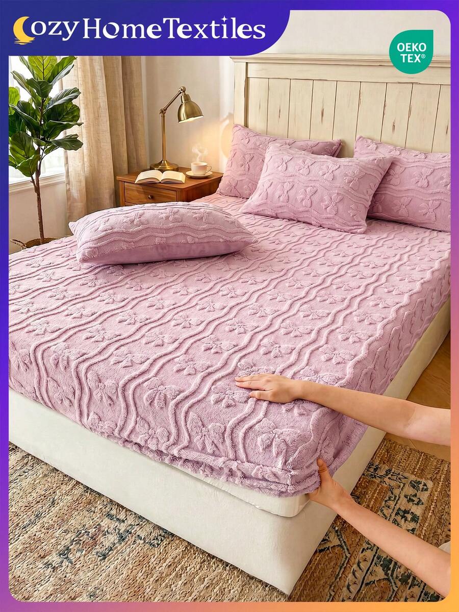 1件塔夫绸床笠，床单，床上用品，床笠，纯色床垫罩，柔软舒适保暖床垫保护套，亲肤床单，加厚秋冬床罩床上用品，现代布艺床笠，适用于卧室，适用于大号、特大号、单人床、双人床，不含枕套，床上用品礼品