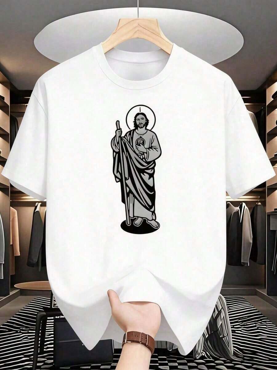 Camiseta Básica con Diseño Gráfico Único, Versátil para Combinar - Blanco - Ver 1