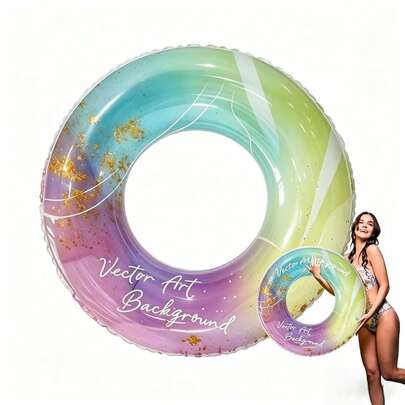 1pc New Summer Starry Sky Swim Ring, Underarm Swim Ring, Thick Buoyant Inflatable Swim Ring, Thick PVC Starry Sky Swim Ring, Underarm Floating Ring, Cute Thick Round High Buoyancy Underarm Swim Ring, Suitable For Beach, Swimming Pool Party, Games And Outdoor Activities