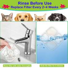 Pack Of 16 Cat Fountain Filters For Catit Pixi Drinking Fountain With 4 Hoses, Triple Filter System Replacement Filter With Resin And Activated Carbon - White - View 6