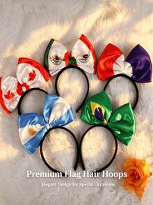 1pc World Cup Cheering Headband, Party Headband, USA, France, Germany, Brazil, England, Argentina, Portugal National Flag Headband - One Size - View 4