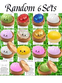 Bộ 3/6/9 món: Bánh bao khổng lồ lấp lánh kèm thẻ bài, Bánh bao khổng lồ mềm dẻo, Bánh bao cầu vồng cỡ lớn, Đồ chơi giảm căng thẳng dễ thương, Bột nặn mềm mại giúp giảm áp lực cho người lớn, Quà tặng sinh nhật (Ngẫu nhiên) - Nhiều màu - Xem 12