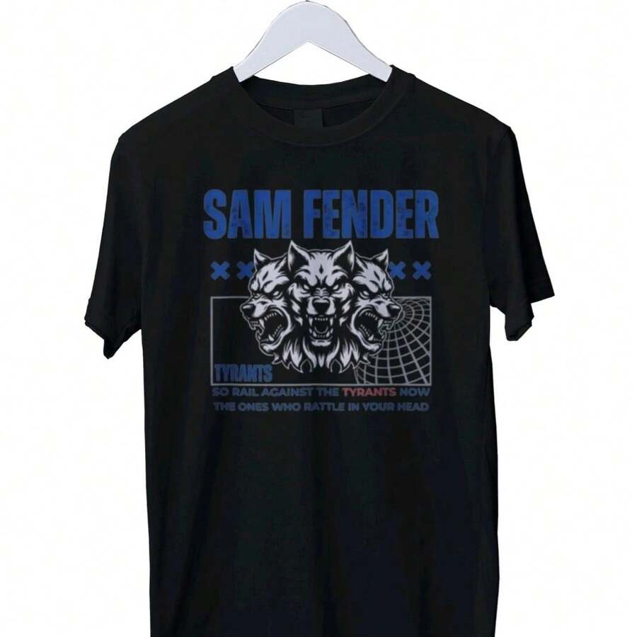 Sam Fender Graphic Print Unisex Mens T-Shirt S M L XL 2 3 4 XL - 黑色 - 查看 1
